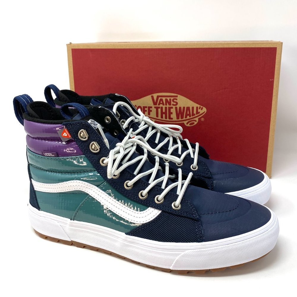 💖MEGA SALE💖VANS Sk8-Hi MTE 2.0 Womens Blue Winter Payent Leather VN0A4P3I2US - Picture 2 of 7